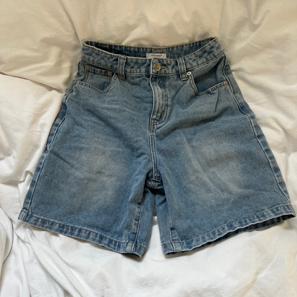 Peppermayo Jean shorts/jorts high rise mom shorts